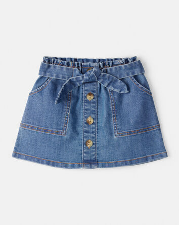Toddler Girl Button-Down Denim Skirt - Blue, 