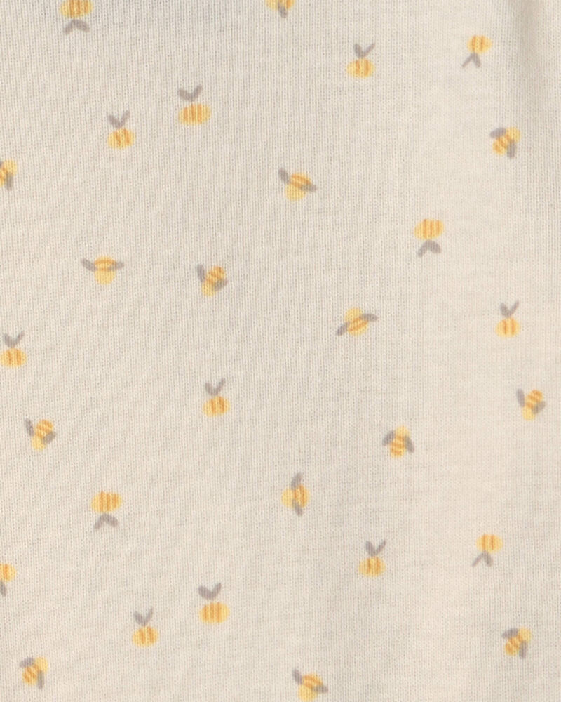 Baby Girl 4-Pack Bee Long-Sleeve Bodysuits - Yellow/Blue/Ivory, image 3 of 6 slides