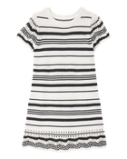 Jeune Robe chandail à rayures - Blanc, image 1 sur 5 diapositives