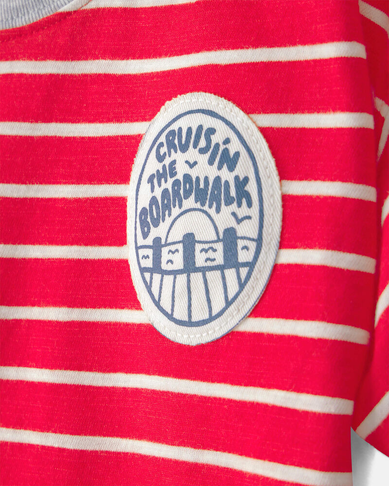 Tout-petit gar&ccedil;on - T-shirt &agrave; rayures - Rouge, image 2 sur 3 diapositives