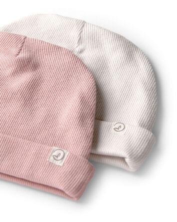 Baby Girl 2-Pack Organic Cotton Rib Caps, 