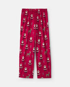 Adult Brown Santa Christmas Fleece Loose Fit Pyjama Bottoms - Red, image 1 of 4 slides