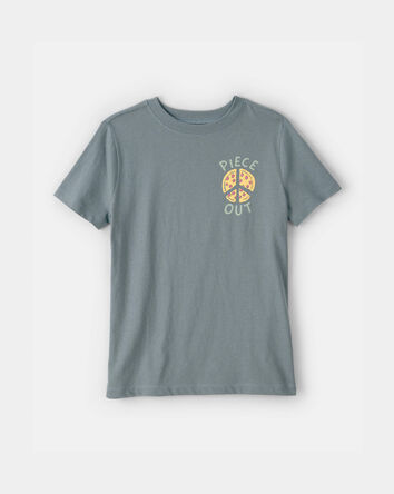 Jeune - T-shirts &agrave; imprim&eacute; pizza &laquo;Piece Out&raquo; - Gris, 