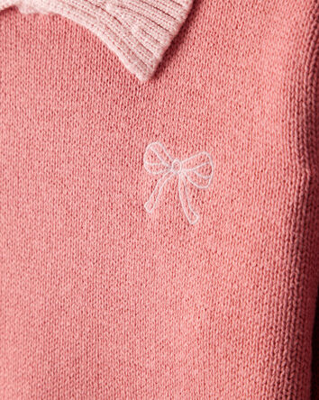 Tout-petit fille - Chandail à manches longues en coton à nœuds - Rose, 