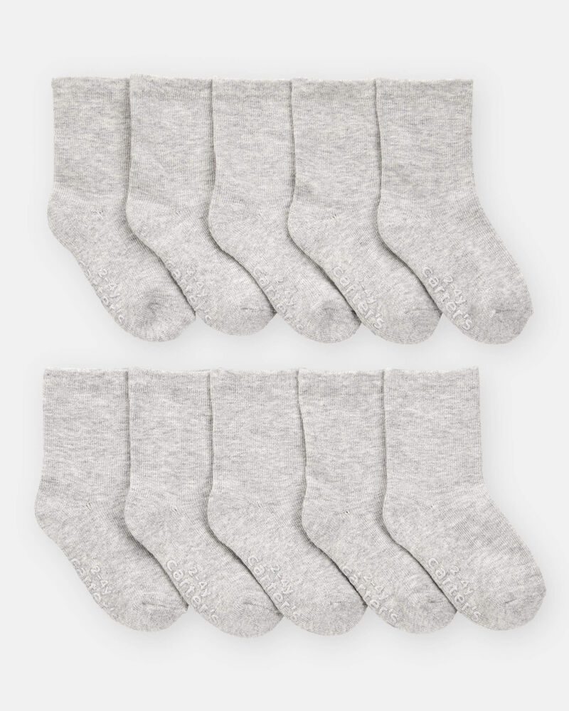 Toddler 10-Pack Crew Socks - Grey, image 1 of 2 slides