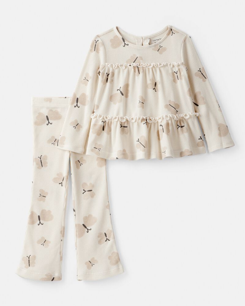 Toddler Girl Butterfly Top & Pant Set - Cream, image 1 of 3 slides