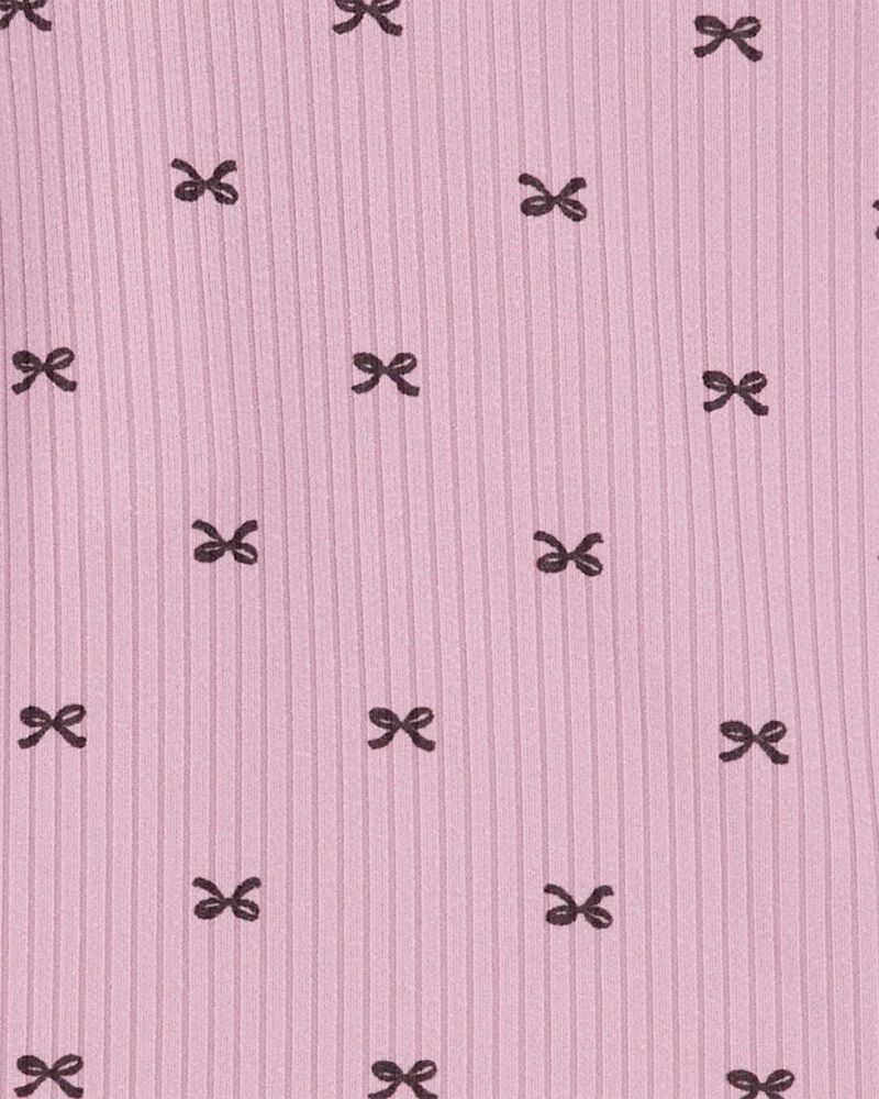 Baby Girl 2-Piece Bow Print Bodysuit Pant Set, image 2 of 3 slides