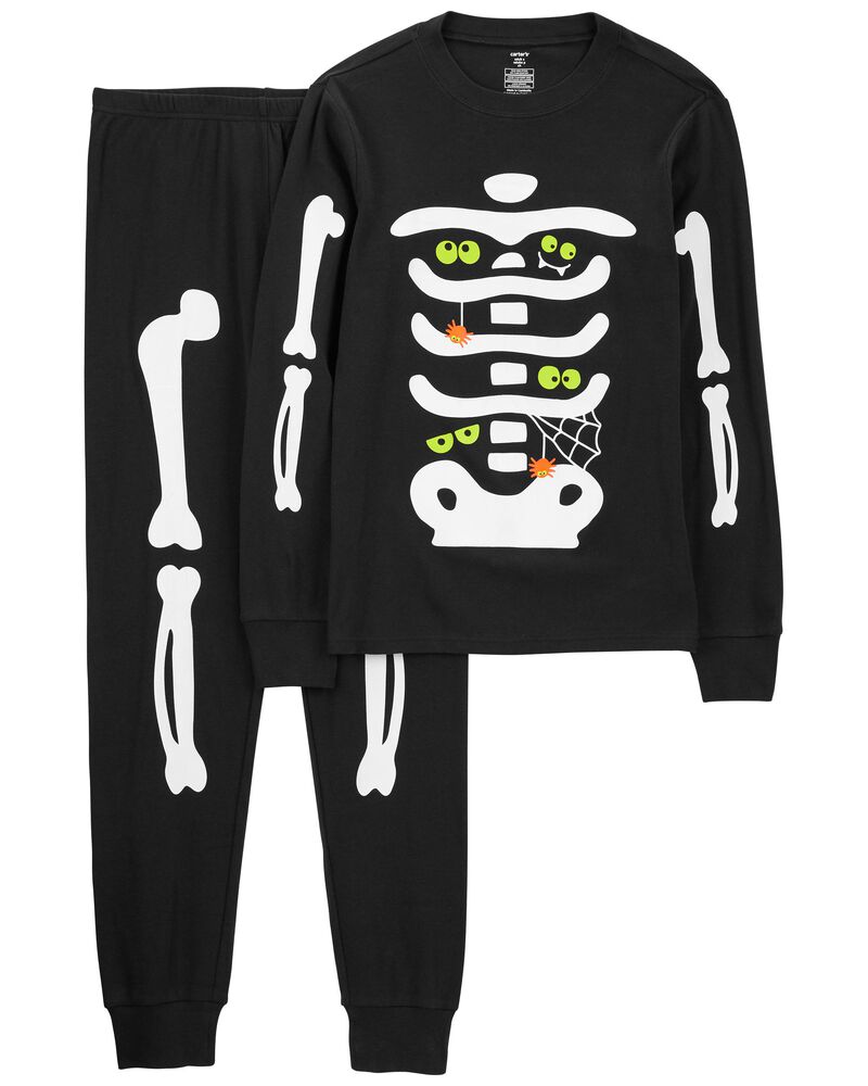 Multi 2Piece Skeleton 100 Snug Fit Cotton Pyjamas