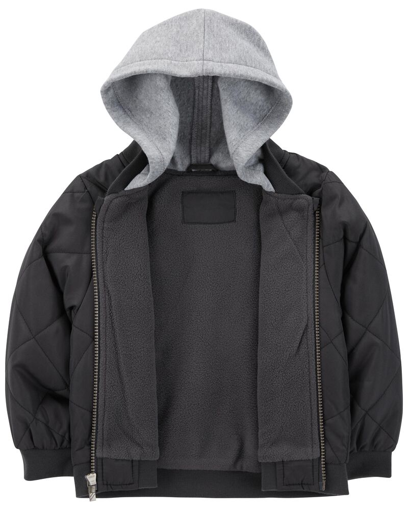 Toddler Quilted Fleece Lined Jacket, image 2 of 3 slides