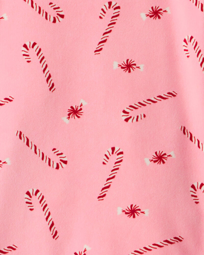 Kid Pink Peppermints DreamPlush Long-Sleeve Snug Fit 2-Piece Pyjamas - Pink, image 2 of 3 slides