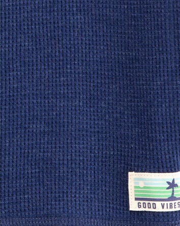 Baby Solid Cotton Blend Short-Sleeve Tee - Navy, 