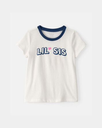 Tout-petit fille - T-shirt &agrave; imprim&eacute; &laquo;Lil Sis&raquo; - Ivoire, 