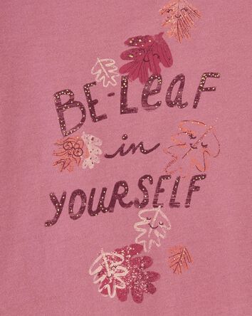 Be-Leaf In Yourself Peplum Jersey Tee, 