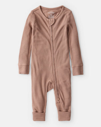 Baby Solid PurelySoft Long-Sleeve 2-Way Zip Sleeper - Brown, 