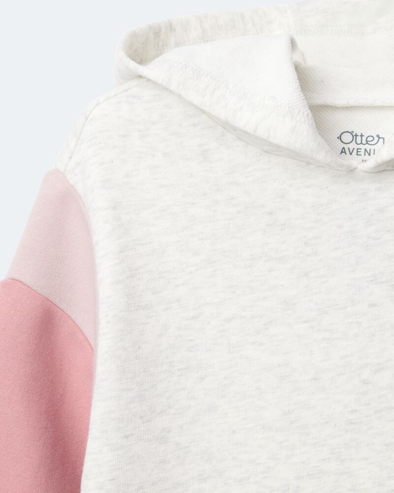 Toddler Girl Colourblock Long-Sleeve Hooded Sweatshirt Dress - Light Heather Grey, image 7 of 7 slides