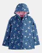 Girls Colour Changing Rain Jacket - Navy, image 2 of 6 slides