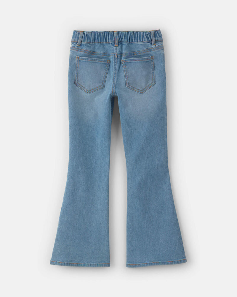 Filles - Jean en denim &agrave; jambe &eacute;vas&eacute; et motif floral &ndash; D&eacute;lav&eacute; clair, image 6 sur 7 diapositives