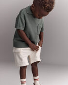 Toddler Boy Cargo Short with Pockets - Cream, image 1 of 7 slides