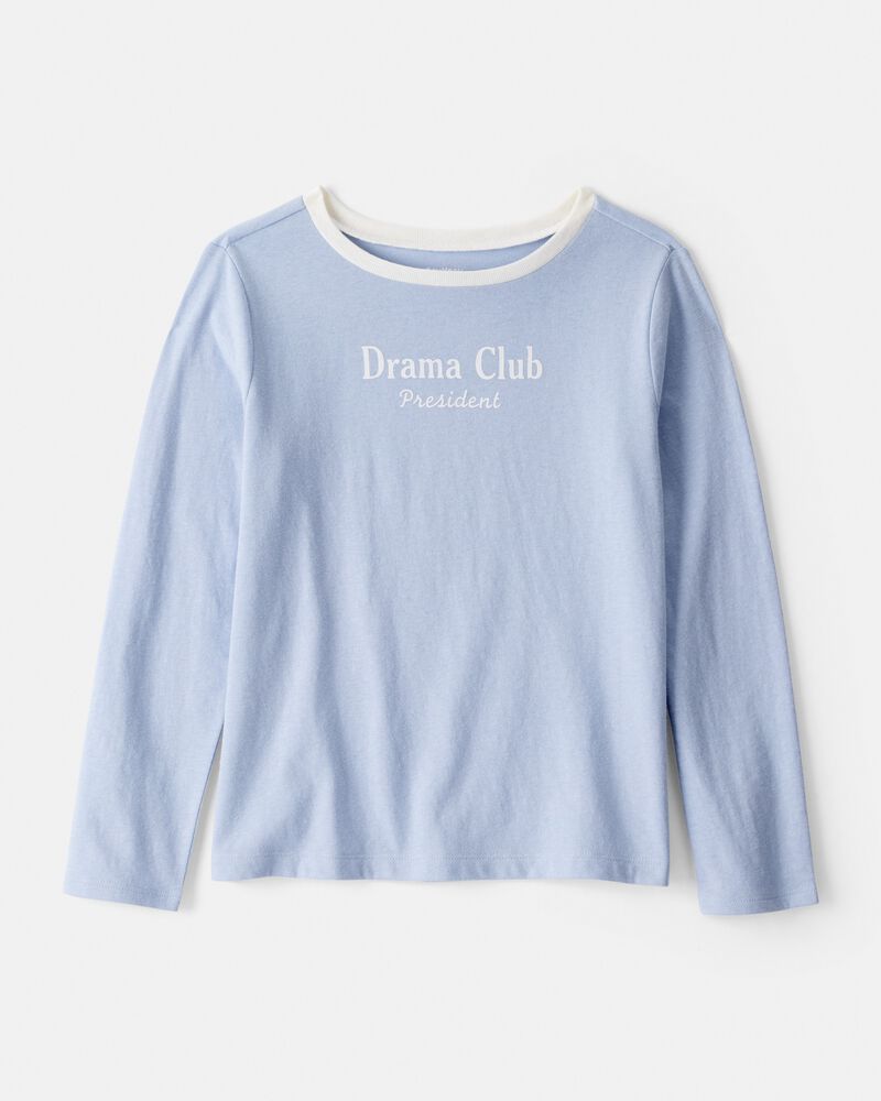 Girls Drama Club Long-Sleeve Graphic Tee - Blue, image 1 of 3 slides