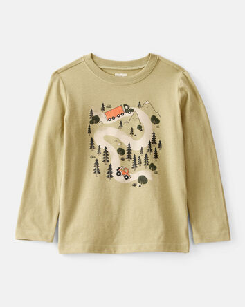 Tout-petit garçon - T-shirt graphique à manches longues Mountain - Brun, 