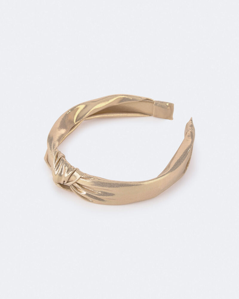 Toddler Girl Metallic Knotted Headband - Gold, image 2 of 5 slides