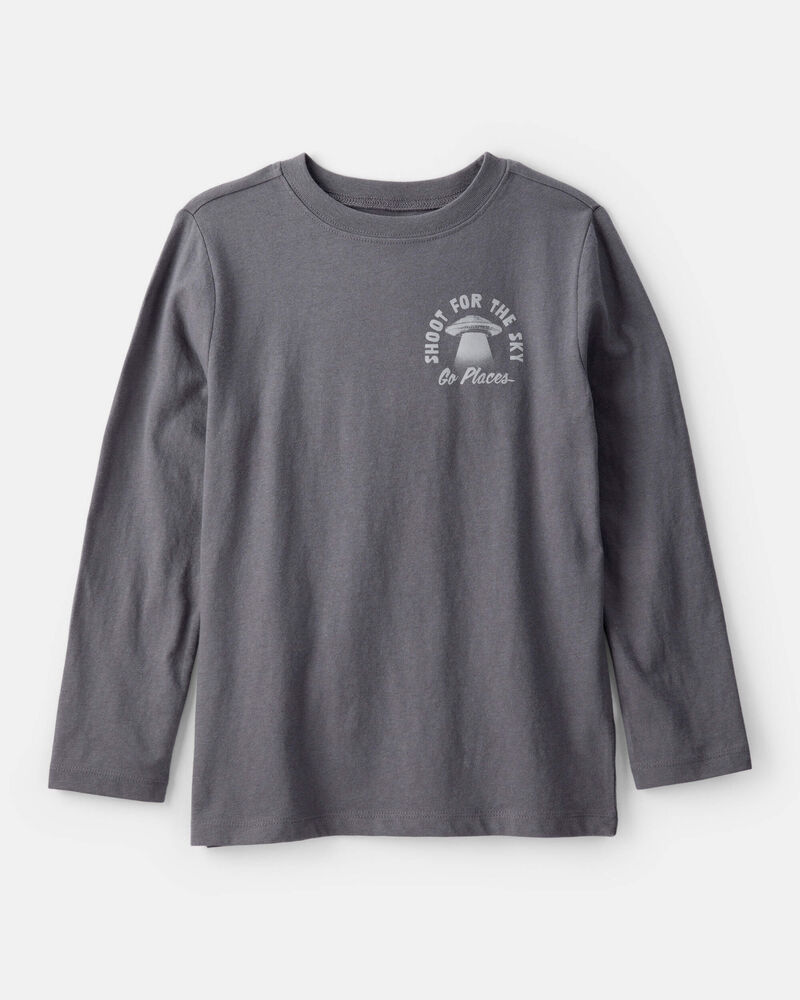 Boys Shoot For The Sky Long-Sleeve Graphic Tee - Grey, image 1 of 5 slides