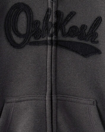 Toddler Boy OshKosh Fleece Logo Zip Jacket - Black, 