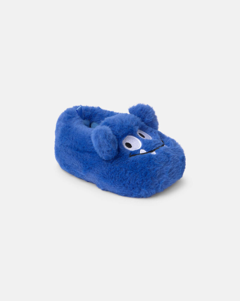 Boys Cozy Monster Slippers - Blue, image 1 of 6 slides