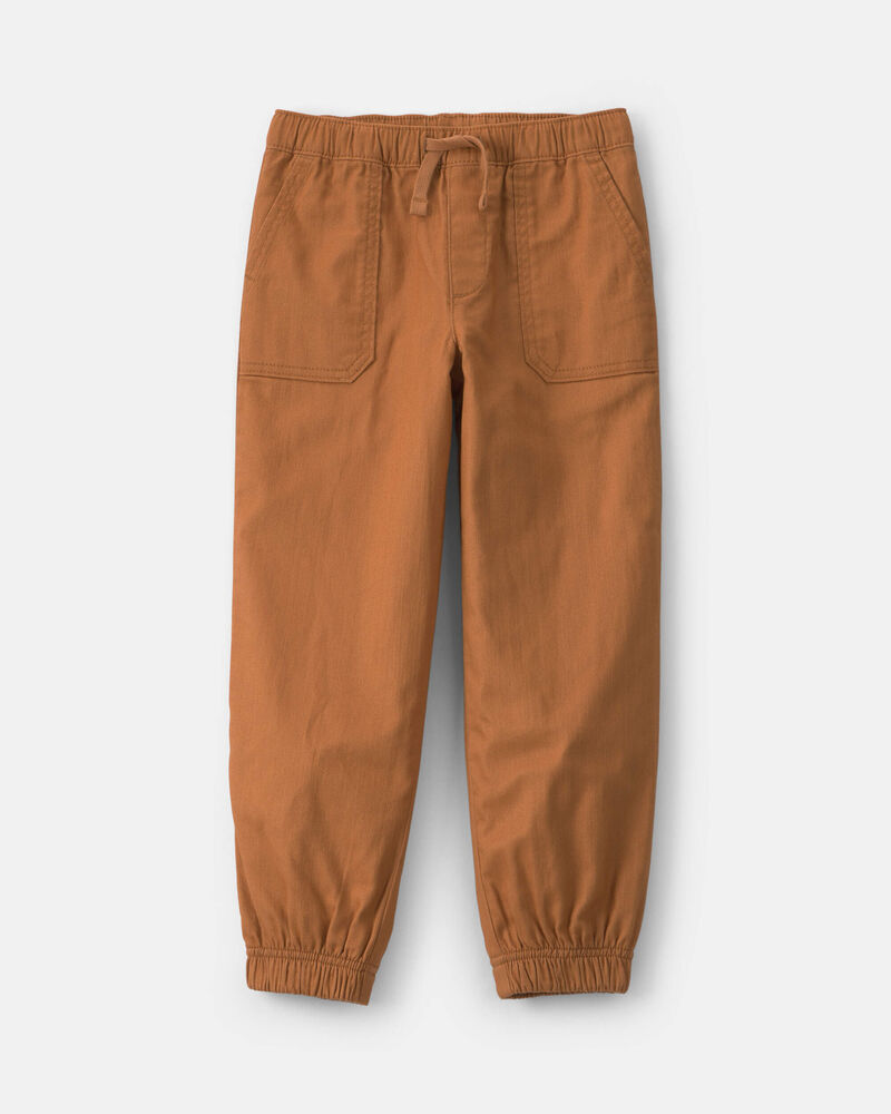 Boys Twill Joggers - Brown, image 1 of 5 slides