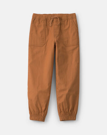 Boys Twill Joggers - Brown, 
