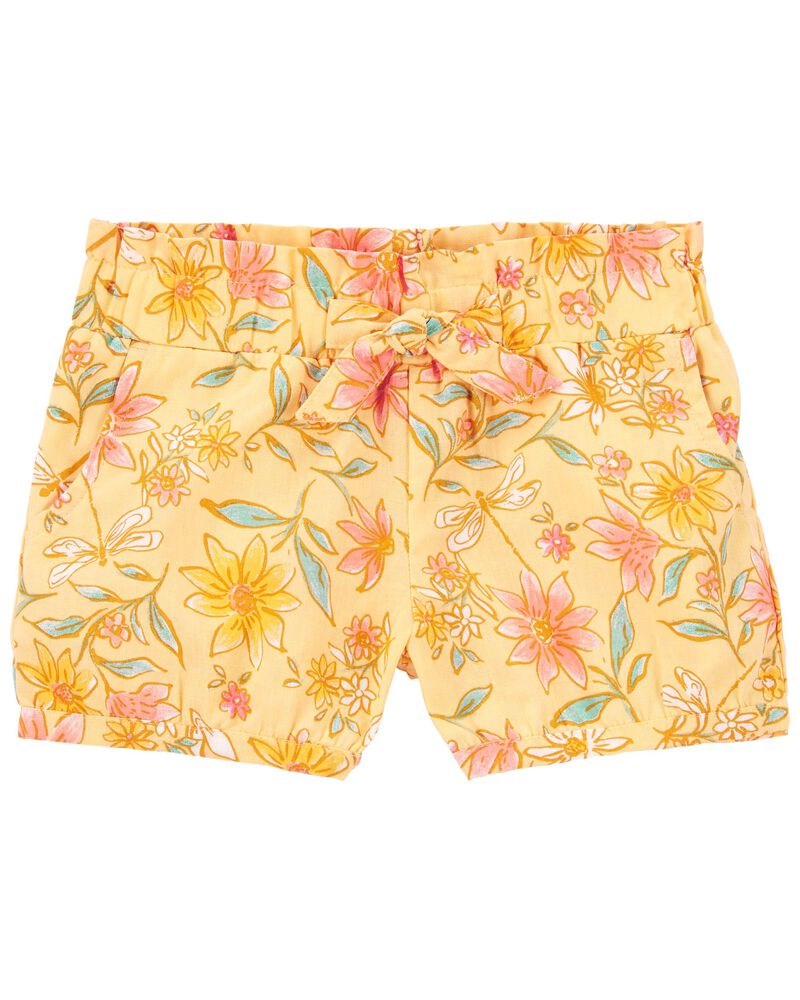 Yellow Floral Bubble Shorts
