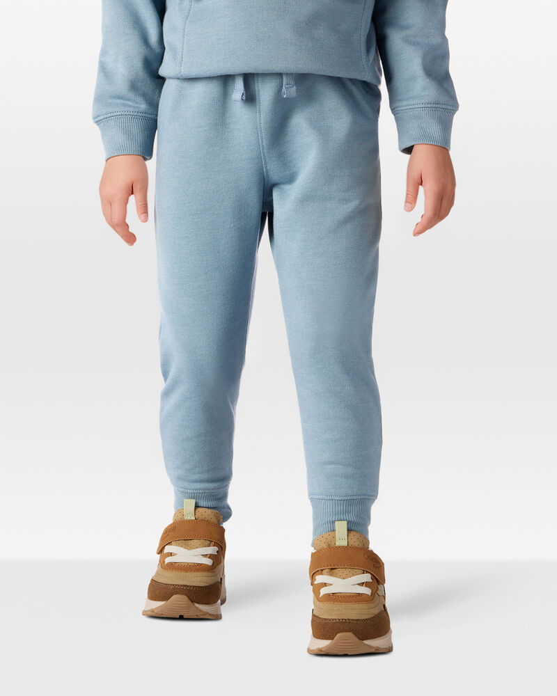Toddler Boy Solid Fleece Cotton Jogger - Blue, image 3 of 6 slides