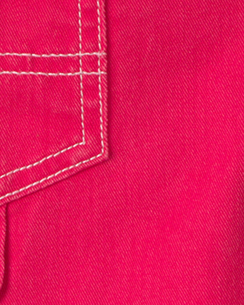 B&eacute;b&eacute; - Salopette courte en serg&eacute; - Rouge, image 3 sur 3 diapositives