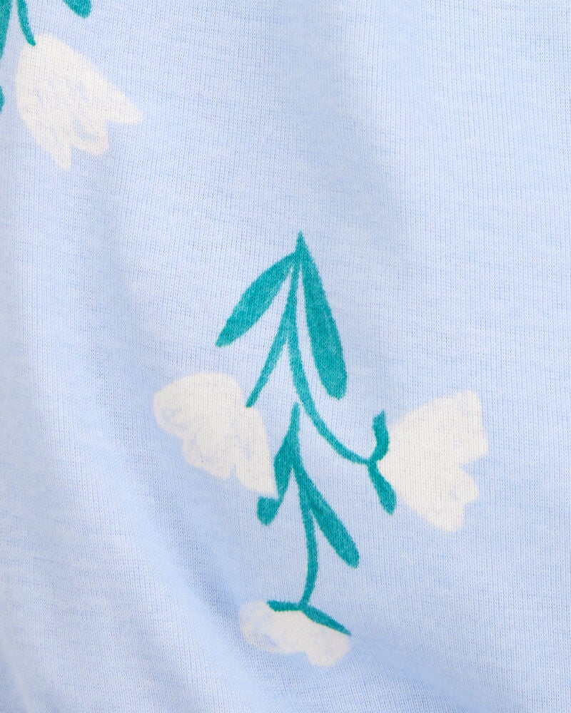 Baby Floral Flutter Romper - Blue, image 2 of 3 slides