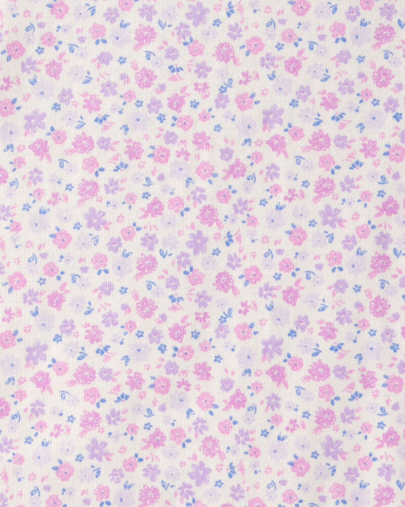 Filles - Ensemble 4 pi&egrave;ces de pyjamas ajust&eacute;s &agrave; manches courtes en 100 % coton, papillons et fleurs - Mauve , image 3 sur 4 diapositives
