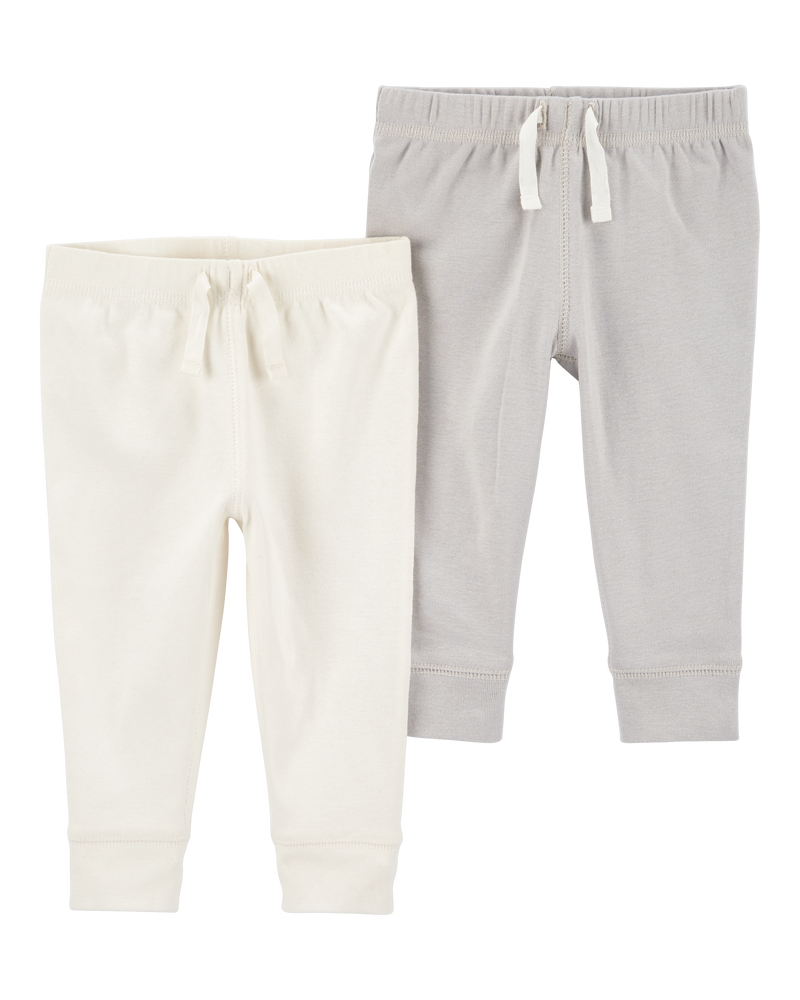 Baby Grey 2-Pack Pull-On Pants, image 1 of 4 slides