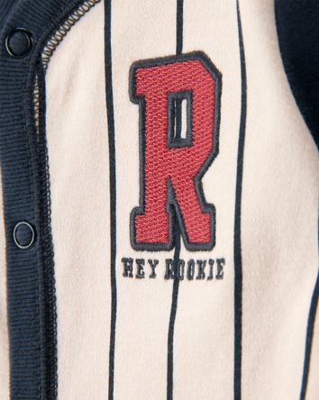 Baby Boy Baseball Rookie Snap-Up Cotton Sleep & Play Pyjamas, 