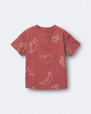 Tout-petit - T-shirt d&eacute;contract&eacute; &agrave; motif collation - Rouge, 