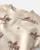 Baby 2-Piece Organic Cotton French Terry Pullover & Pant Set in Western Rodeo, image 2 of 5 slides