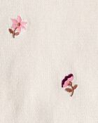 Baby Girl 2-Piece Floral Embroidered Short-Sleeve Top & Short Set - Cream, image 3 of 4 slides