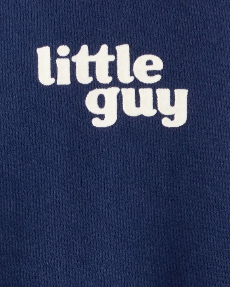 Baby Boy Little Guy' Cotton Long-Sleeve Jumpsuit - Navy, image 3 of 4 slides