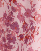 Girls Floral Print Pull-On Fleece Joggers - Pink, image 3 of 4 slides