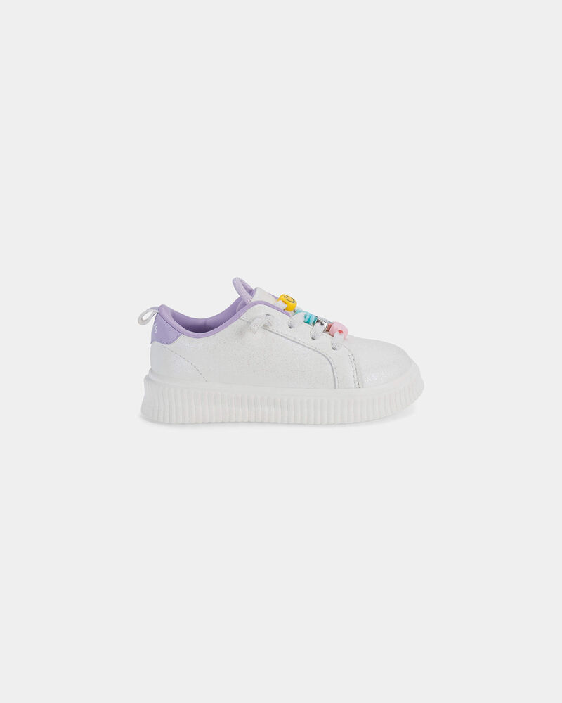 Toddler Girl Constructed Tisley Casual Shoe-White, image 2 of 6 slides