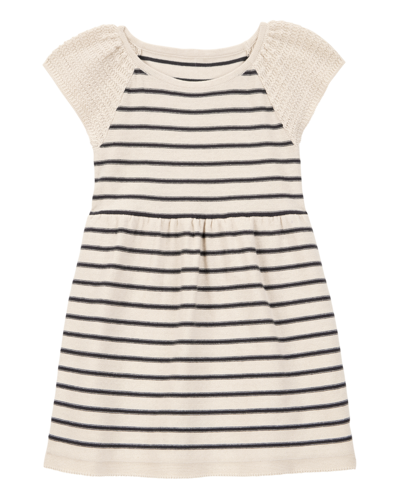Tout-petit Robe chandail à rayures - Crème, image 1 sur 4 diapositives