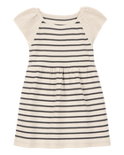 Tout-petit Robe chandail à rayures - Crème, image 1 sur 4 diapositives