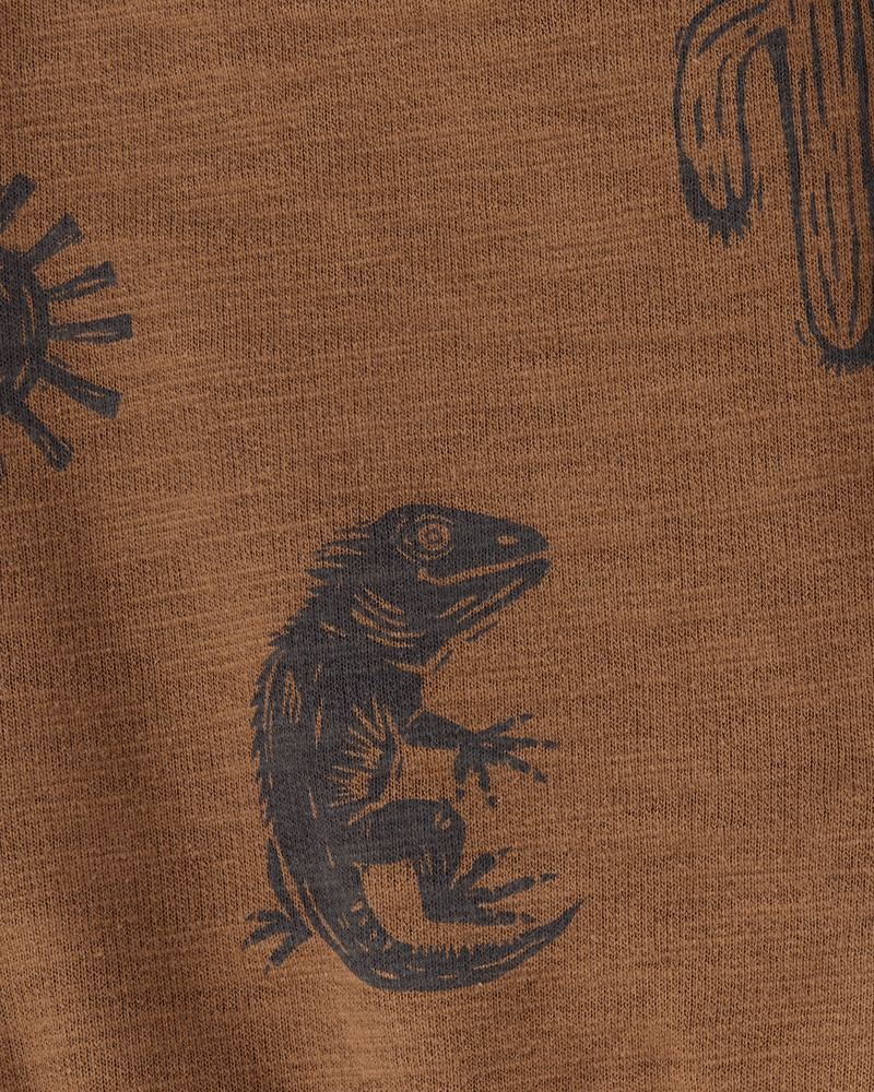Toddler Desert Print Pull-On Cotton Shorts - Brown, image 5 of 6 slides