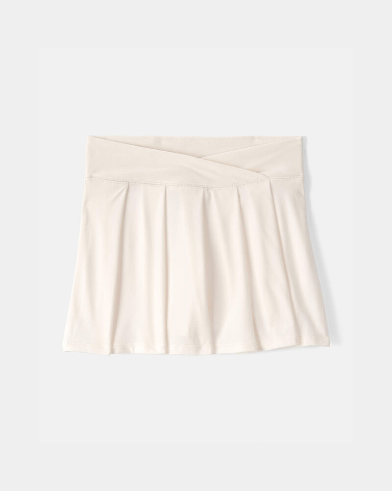 Filles - Jupe-short de sport &agrave; plis - Blanc, image 1 sur 4 diapositives