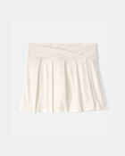 Filles - Jupe-short de sport &agrave; plis - Blanc, image 1 sur 4 diapositives