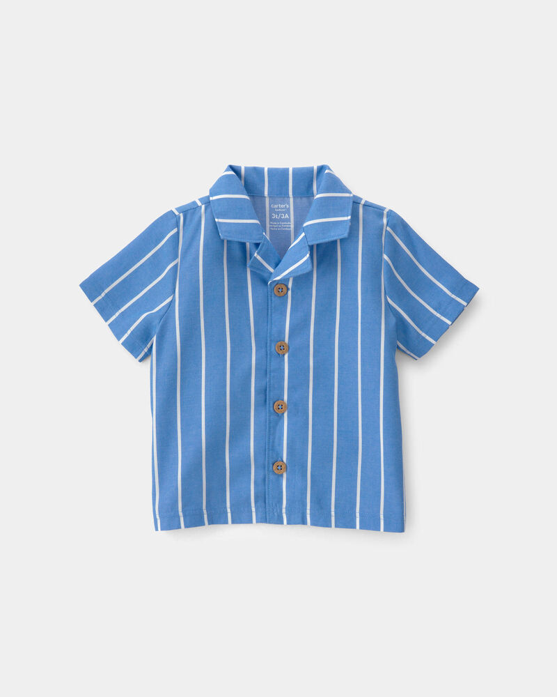Tout-petit gar&ccedil;on - Pyjama ample 2 pi&egrave;ces &agrave; rayures - Bleu, image 2 sur 4 diapositives