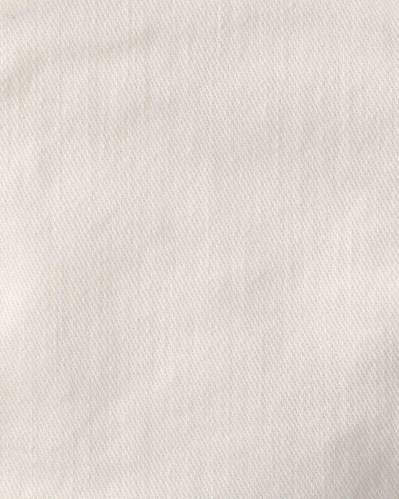 Baby Girl Eyelet Trim Twill Shorts - Cream, image 3 of 4 slides